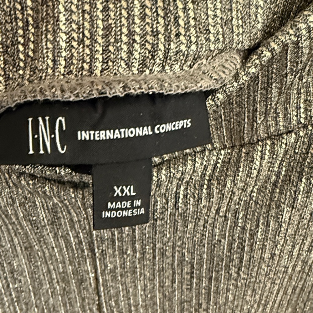 INC International Concepts Metallic Wide Leg Pants - Picture 4 of 6